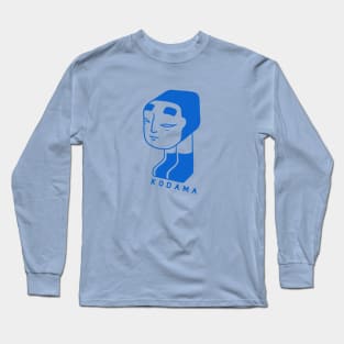 Not a traditional Kodama spirit, a ghost with onna men mask in blue ink Long Sleeve T-Shirt